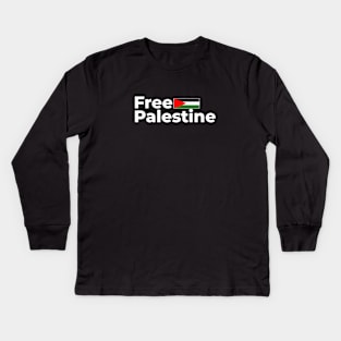 Free Palestine Love Kids Long Sleeve T-Shirt